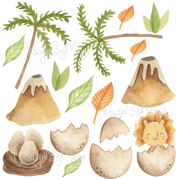 Vintage Dinosaur Decals - Fabric Nursery Wall Art Decals