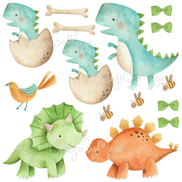 Vintage Dinosaur Decals - Fabric Nursery Wall Art Decals