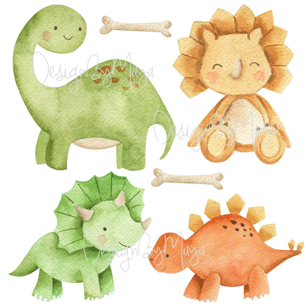 Vintage Dinosaur Decals - Fabric Nursery Wall Art Decals