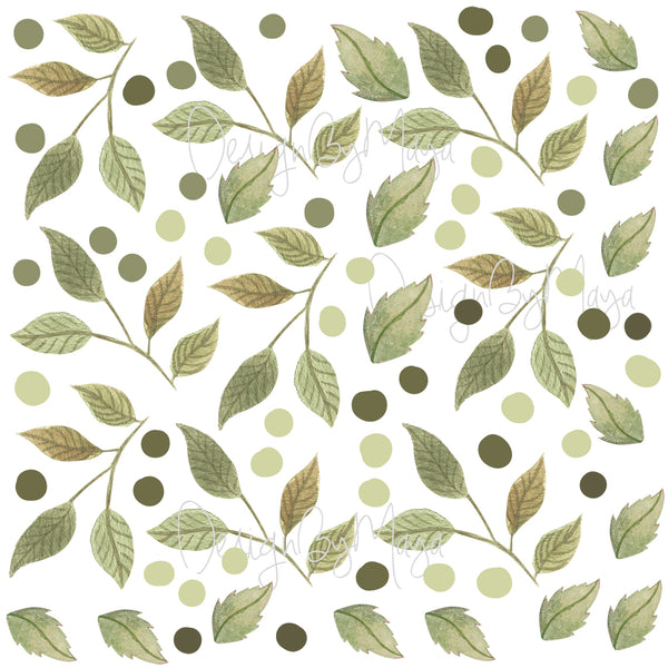 Watercolor Foliage and Leaves - Fabric Nursery Wall Art Decals