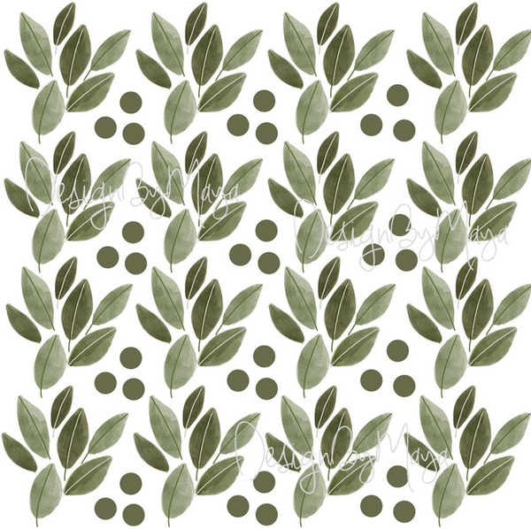 Watercolor Foliage and Leaves - Fabric Nursery Wall Art Decals
