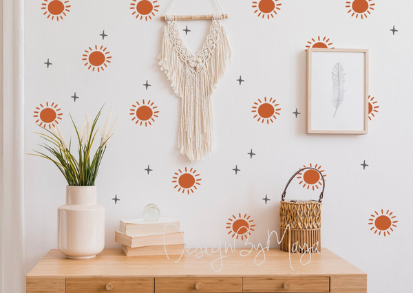 Boho Sunshines - Fabric Nursery Wall Art Decals