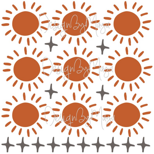 Boho Sunshines - Fabric Nursery Wall Art Decals