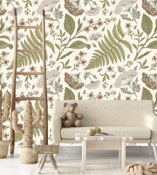 Farm wallpaper Baby animals and Foliage - Nursery Wall Decor Wallpapers