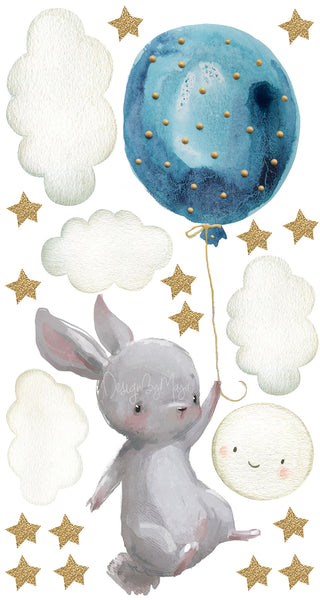 Hot Air Balloons and Planes Set - Fabric Nursery Wall Art Decals