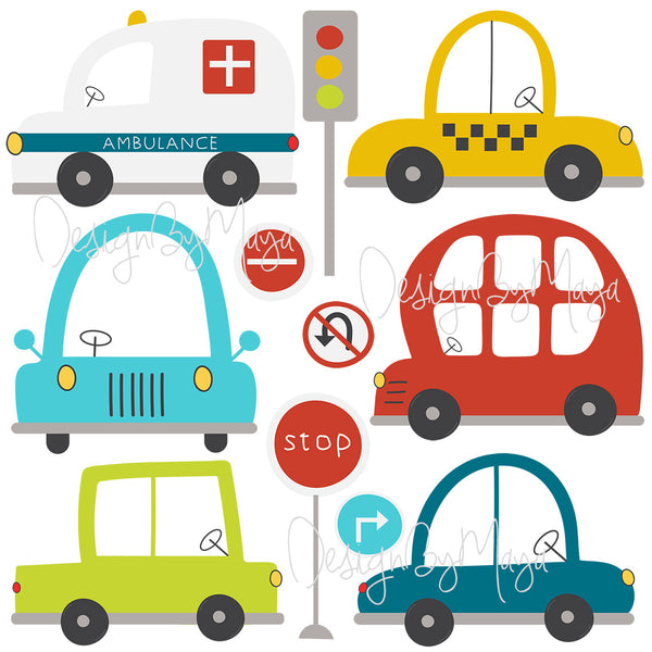 City Transportation Vintage Vehicles - Fabric Nursery Wall Art Decals