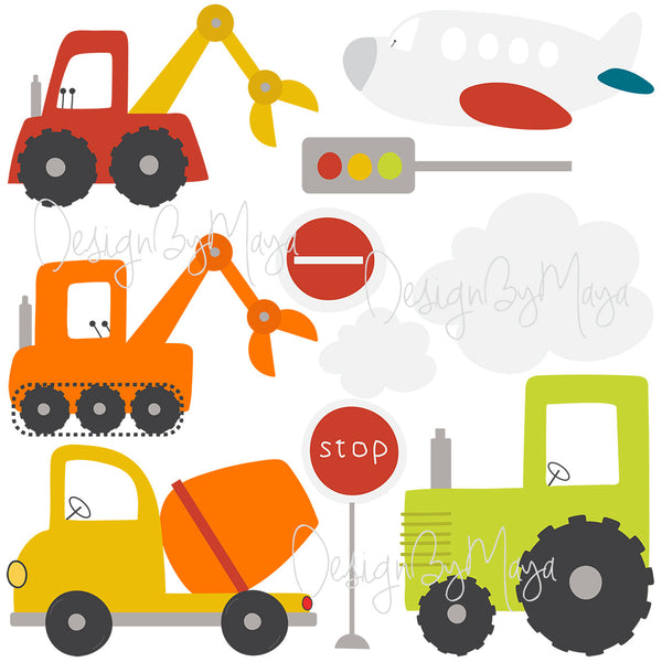 City Transportation Vintage Vehicles - Fabric Nursery Wall Art Decals