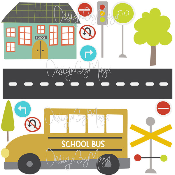 City Transportation Vintage Vehicles - Fabric Nursery Wall Art Decals