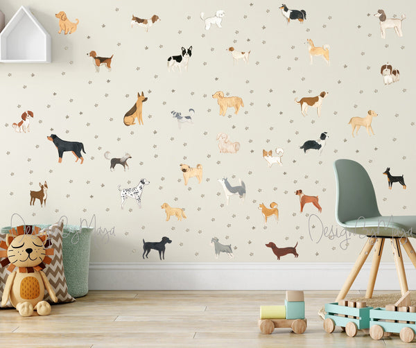 Dogs wall decals - Fabric Nursery Wall Art Decals