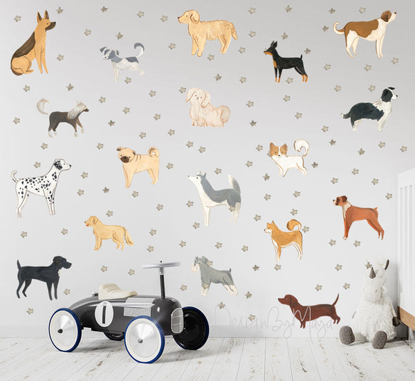 Dogs wall decals - Fabric Nursery Wall Art Decals