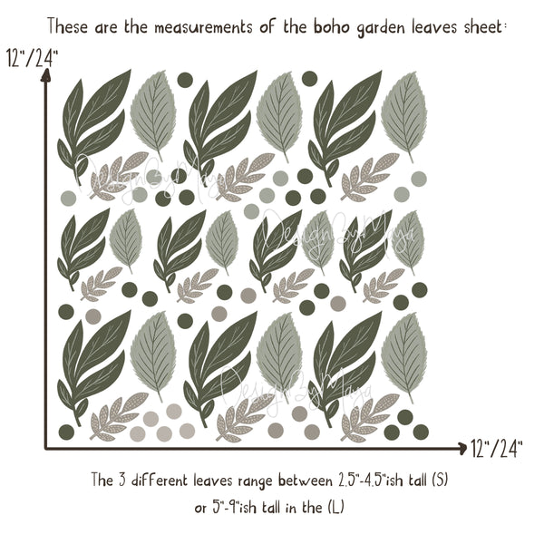 Watercolor Foliage and Leaves - Fabric Nursery Wall Art Decals