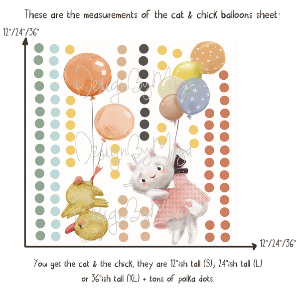 Hot Air Balloons and Planes Set - Fabric Nursery Wall Art Decals