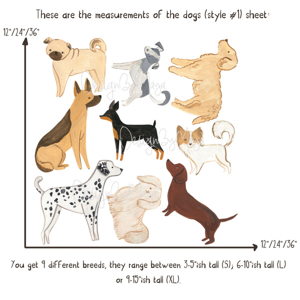 Dogs wall decals - Fabric Nursery Wall Art Decals