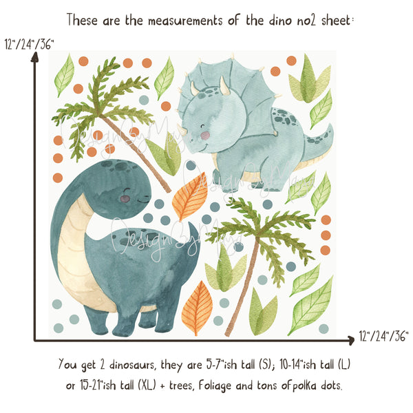 Vintage Dinosaur Decals - Fabric Nursery Wall Art Decals