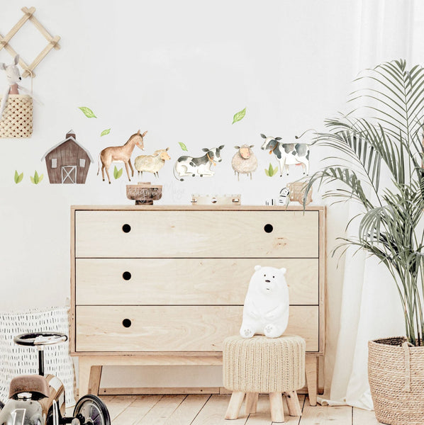 Farm Animals and Friends - Fabric Nursery Wall Art Decals