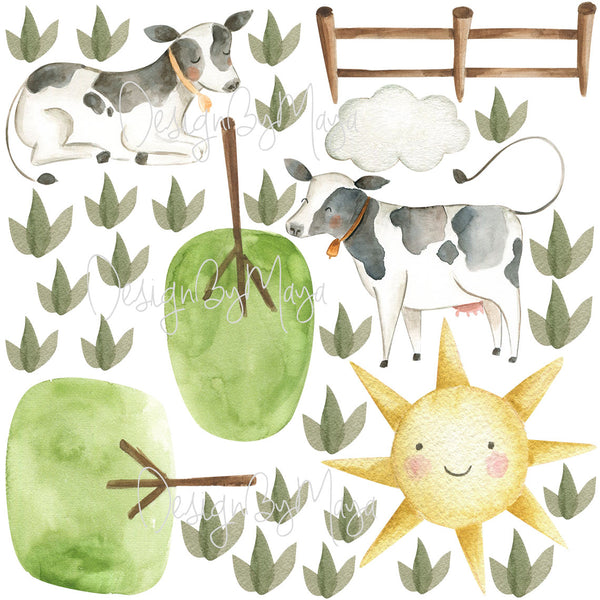 Farm Animals and Friends - Fabric Nursery Wall Art Decals