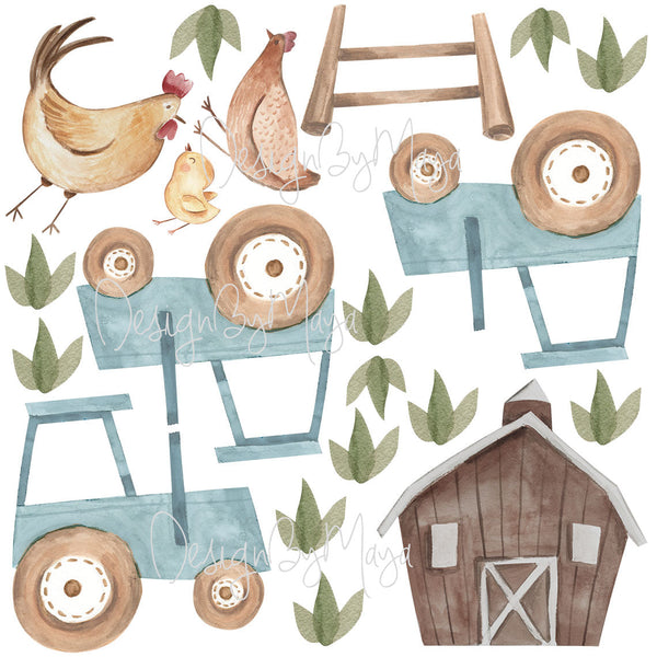 Farm Animals and Friends - Fabric Nursery Wall Art Decals