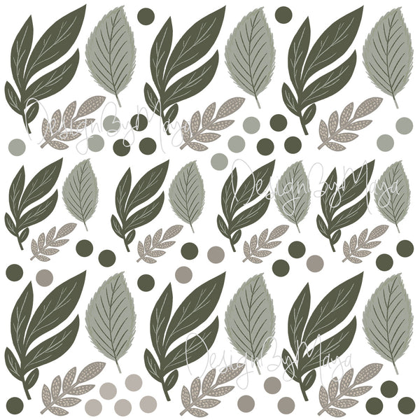 Watercolor Foliage and Leaves - Fabric Nursery Wall Art Decals