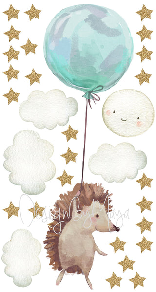 Hot Air Balloons and Planes Set - Fabric Nursery Wall Art Decals