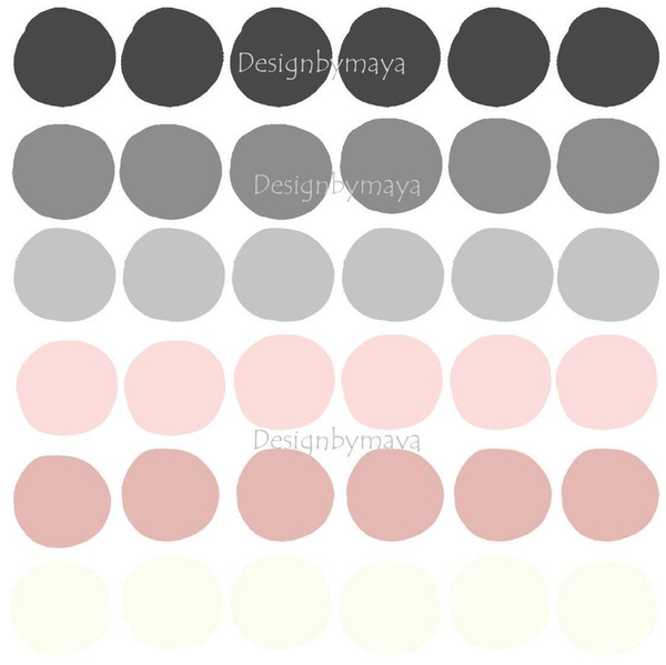 Rainbow of Watercolor Polka Dots - Fabric Nursery Wall Art Decals