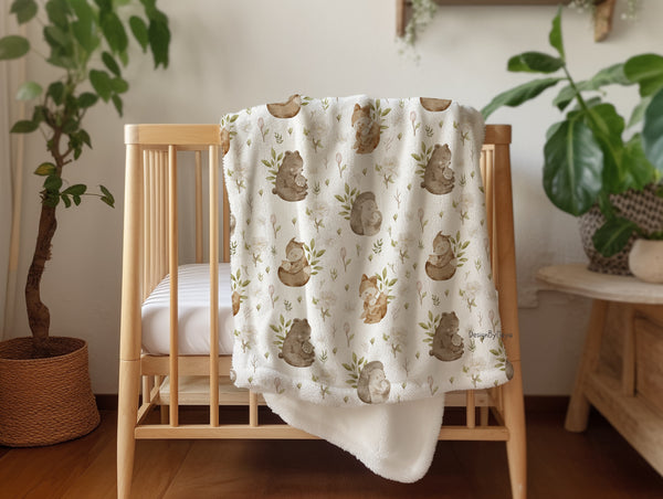 Farm Baby Animals - Vintage Baby Blanket