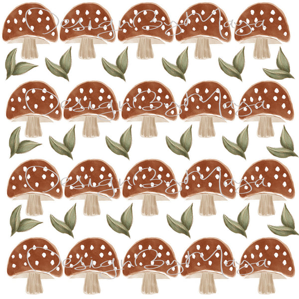 Mushrooms & Pine Trees - Fabric Nursery Wall Art Decals