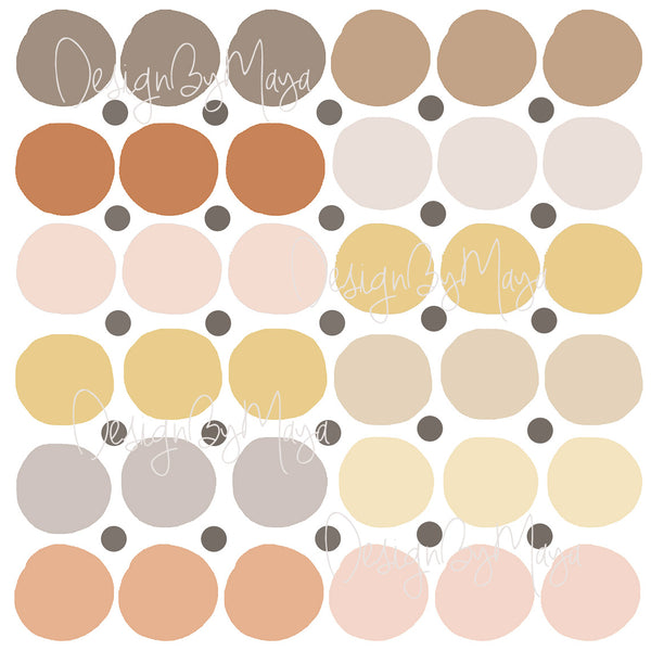 Rainbow of Watercolor Polka Dots - Fabric Nursery Wall Art Decals