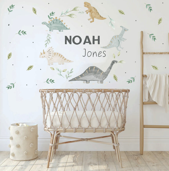 Vintage Dinosaur Decals - Fabric Nursery Wall Art Decals