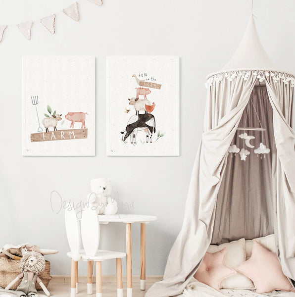 Little Farm Animals Prints - Luster Paper Nursery Wall Art Prints