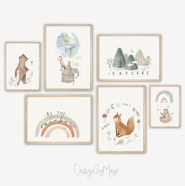 Cute Baby Animals Prints - Luster Paper Nursery Wall Art Prints