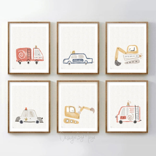 Cars & Trucks Prints - Luster Paper Nursery Wall Art Prints