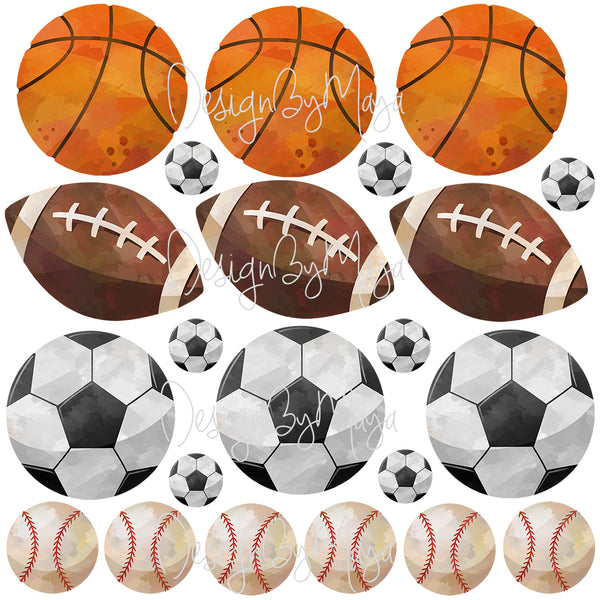 Sport Balls decals - Fabric Nursery Wall Art Decals