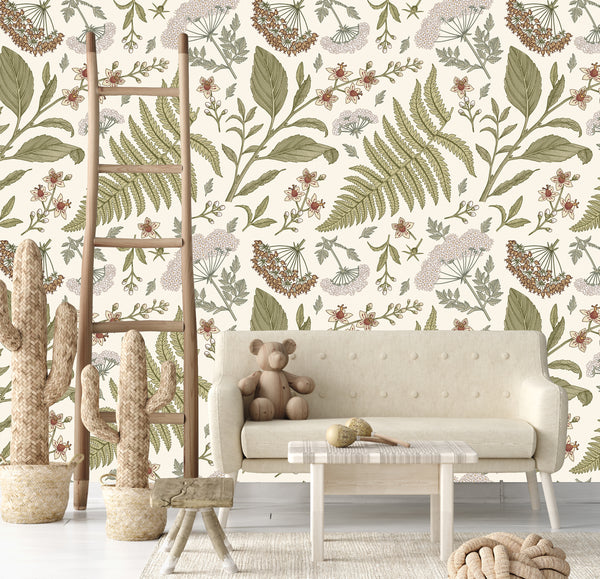 Farm wallpaper Baby animals and Foliage - Nursery Wall Decor Wallpapers