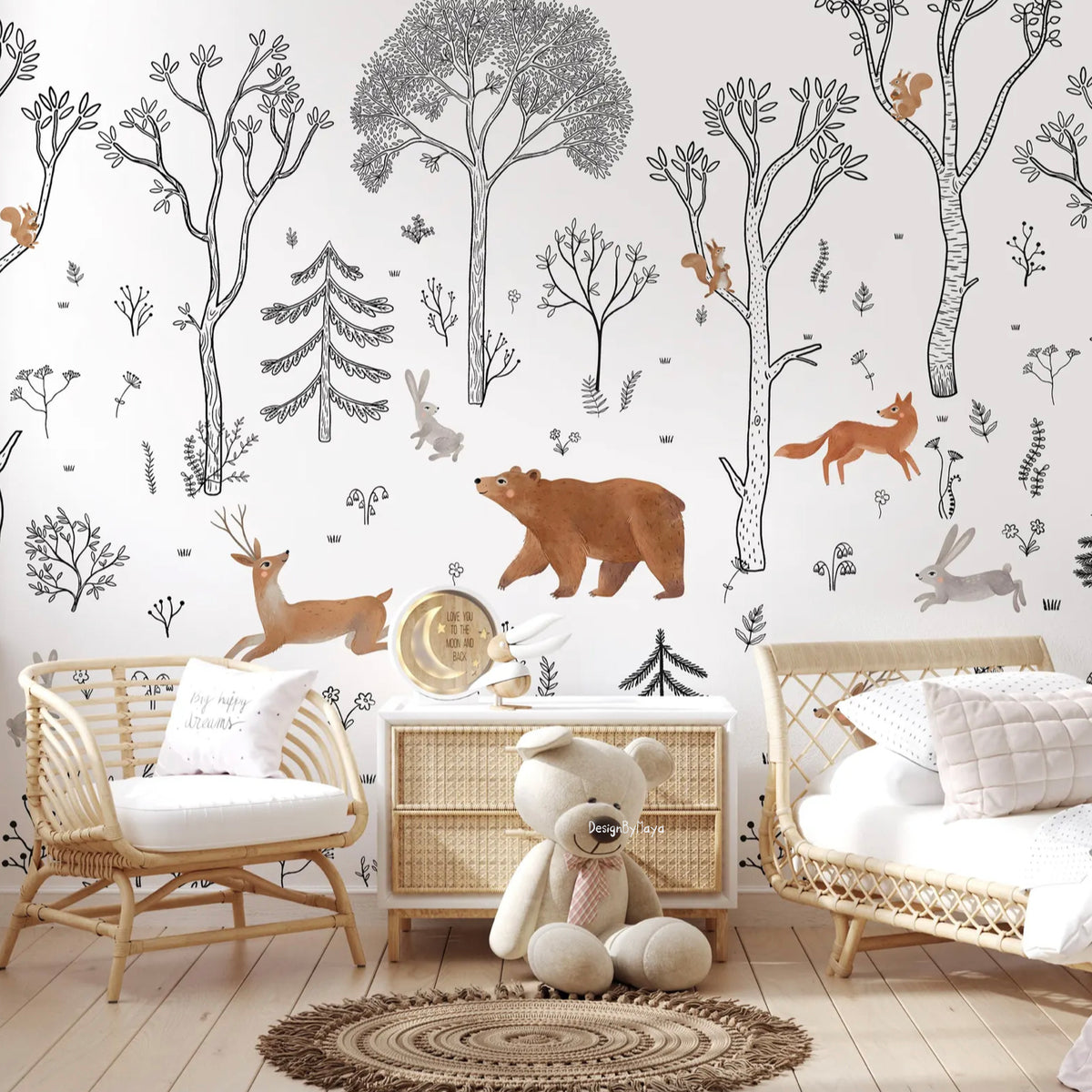 Woodland Wallpaper - Nursery Wall Decor Wallpapers – DesignByMaya