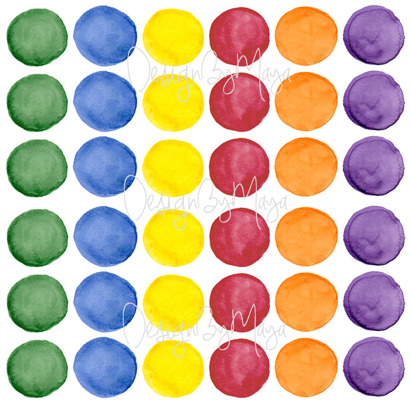 Watercolor Polka Dots - Fabric Nursery Wall Art Decals