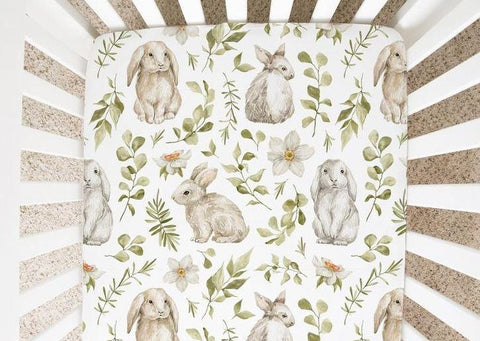 Baby White Rabbit - Minky / Jersey Crib Sheets