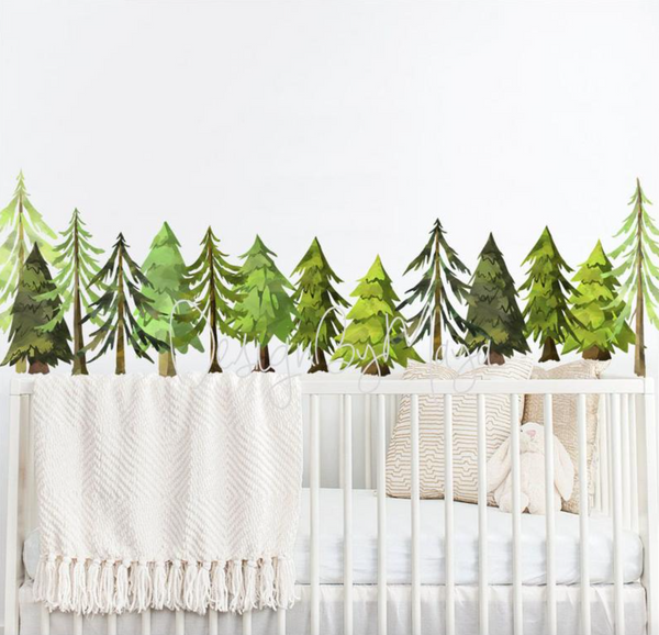 Woodland Forest and Paws - Fabric Nursery Wall Art Decals