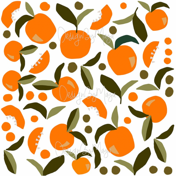 Mandarin Citrus Clementines - Fabric Nursery Wall Art Decals