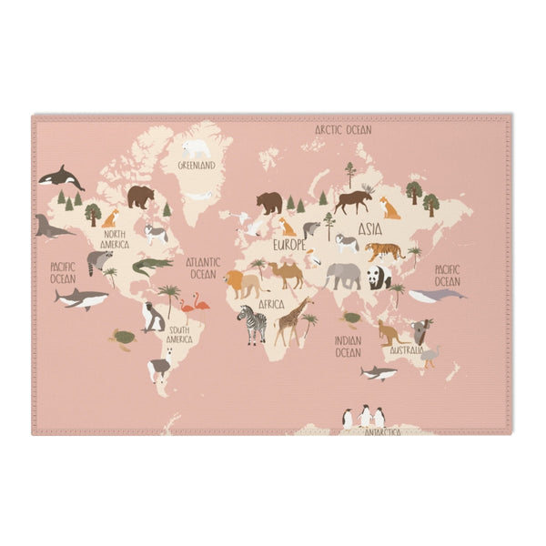 Woodland Animals ABC Rug - 100 Acre Wood Map / World map Area Rug