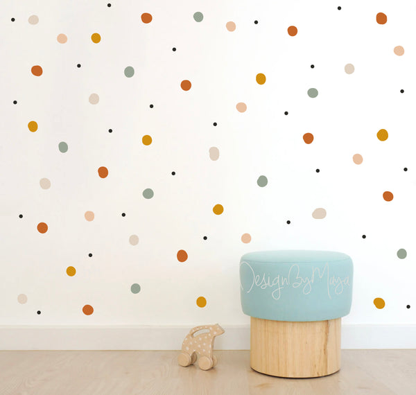 Watercolor Polka Dots - Fabric Nursery Wall Art Decals