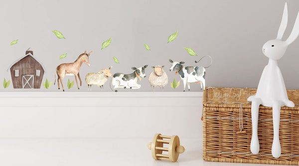 Farm Animals and Friends - Fabric Nursery Wall Art Decals