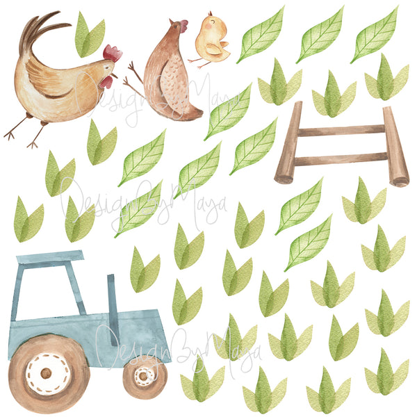 Farm Animals and Friends - Fabric Nursery Wall Art Decals