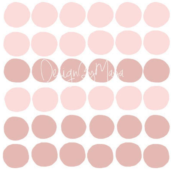 Watercolor Polka Dots - Fabric Nursery Wall Art Decals