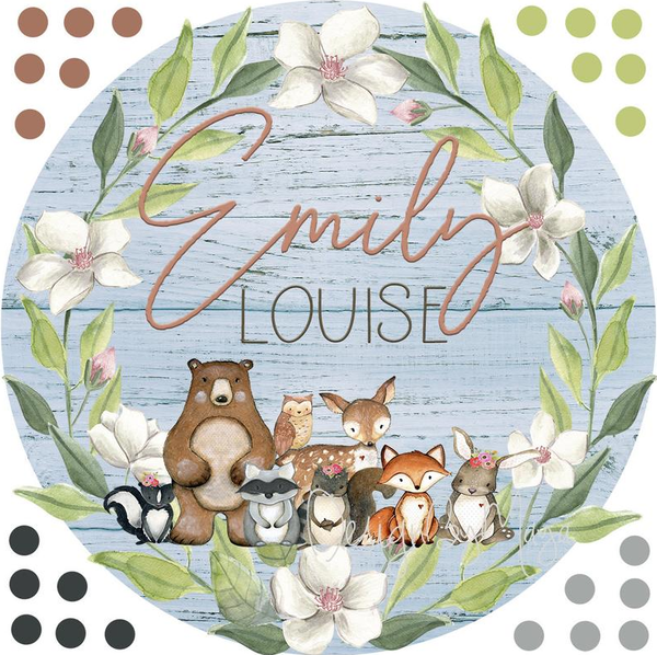 *YOU CREATE* - Wooden Themed Name Tag - Fabric Nursery Wall Art Decals - Personalized By You