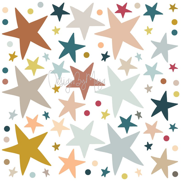 Modern Fantasy Stars - Fabric Nursery Wall Art Decals