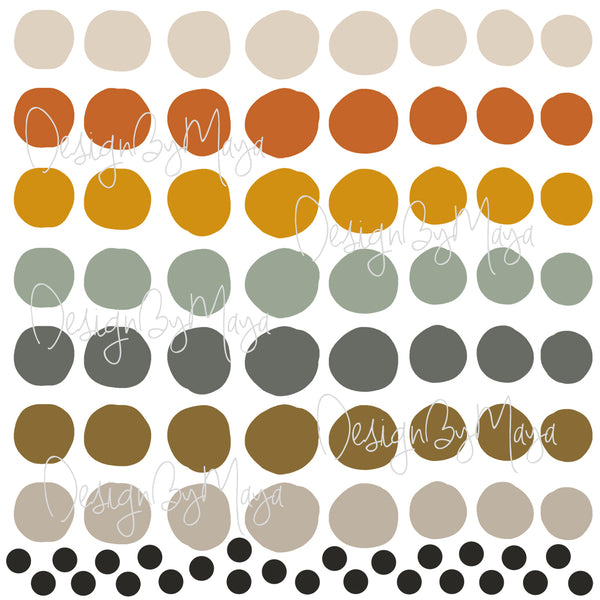 Watercolor Polka Dots - Fabric Nursery Wall Art Decals