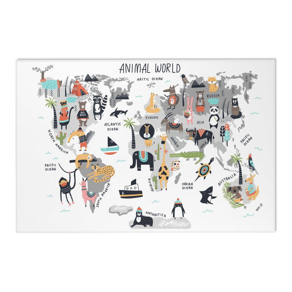Woodland Animals ABC Rug - 100 Acre Wood Map / World map Area Rug