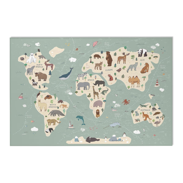 Woodland Animals ABC Rug - 100 Acre Wood Map / World map Area Rug