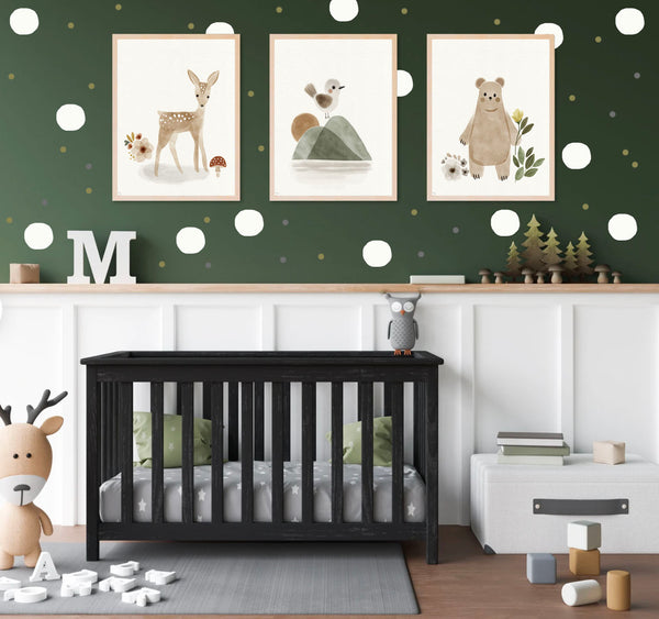 Watercolor Polka Dots - Fabric Nursery Wall Art Decals