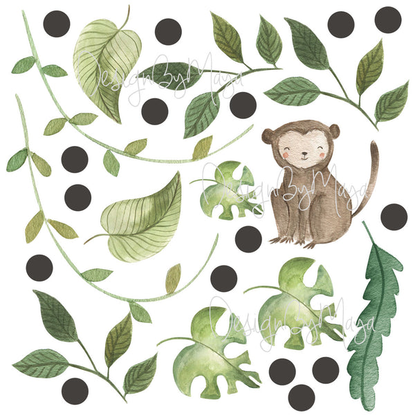 Safari Animals, Jungle Creatures - Fabric Nursery Wall Art Decals